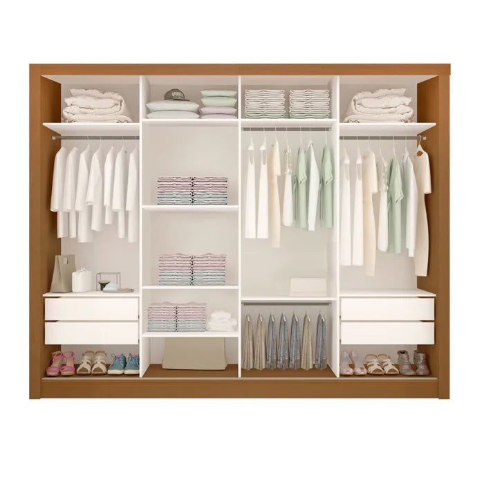 Guarda Roupa Casal Premium 4 Portas 4 Gavetas - Ninho Móveis