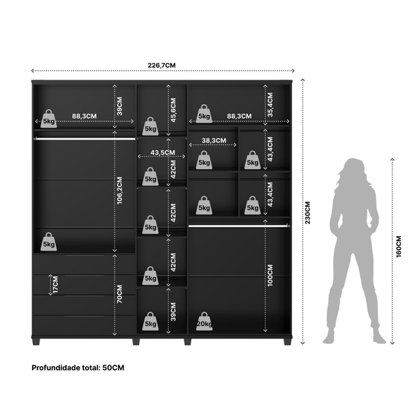 Guarda-Roupa Casal Horizonte - Ninho Móveis