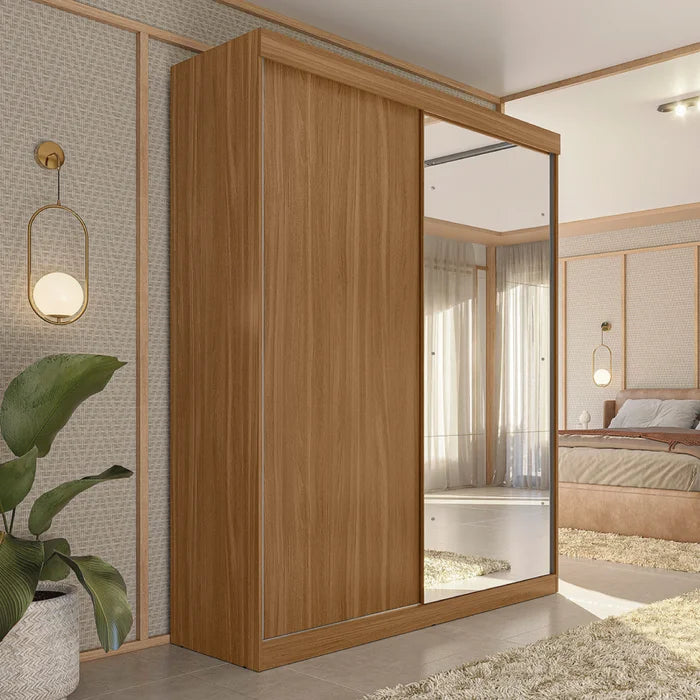 Guarda-Roupa 2 Portas de Correr com Espelho - Ninho Móveis