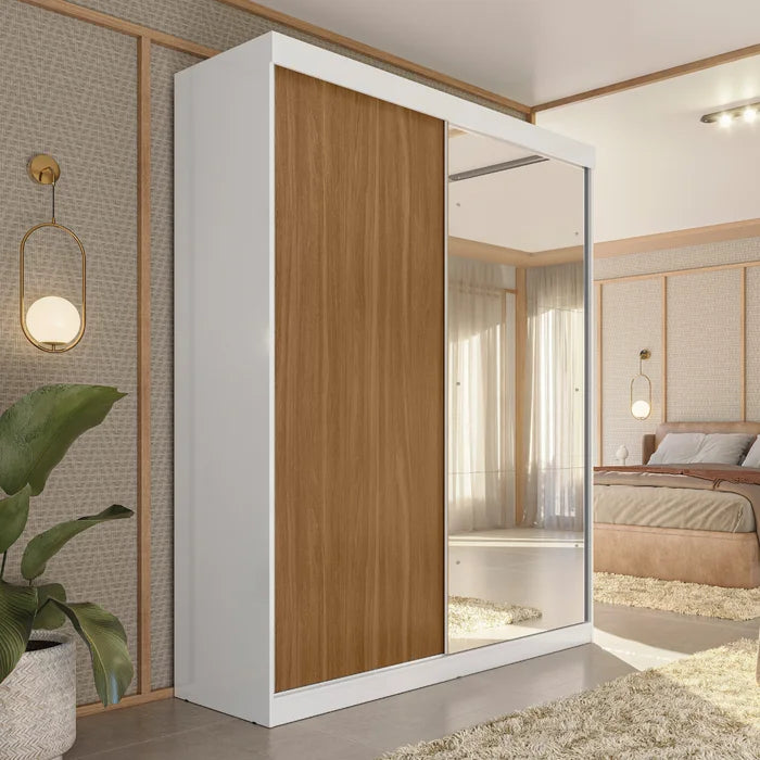 Guarda-Roupa 2 Portas de Correr com Espelho - Ninho Móveis