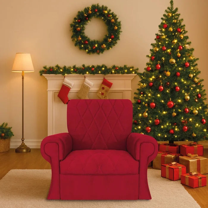 Poltrona Papai Noel em Suede Vermelho - Ninho Móveis