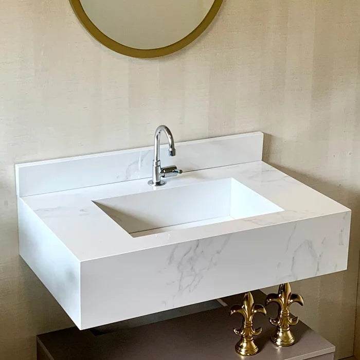 Bancada em Porcelanato com Cuba Esculpida - Ninho Móveis