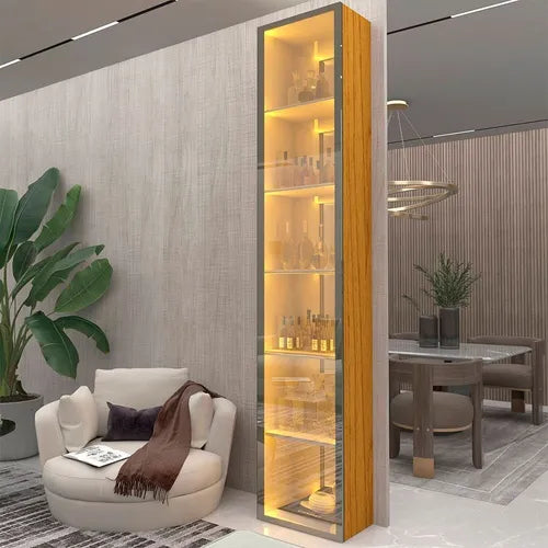 Cristaleira 1 Porta Com Espelho e Led - Ninho Móveis