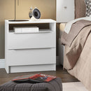 Mesa de Cabeceira com 2 Gavetas Branco - Ninho Móveis