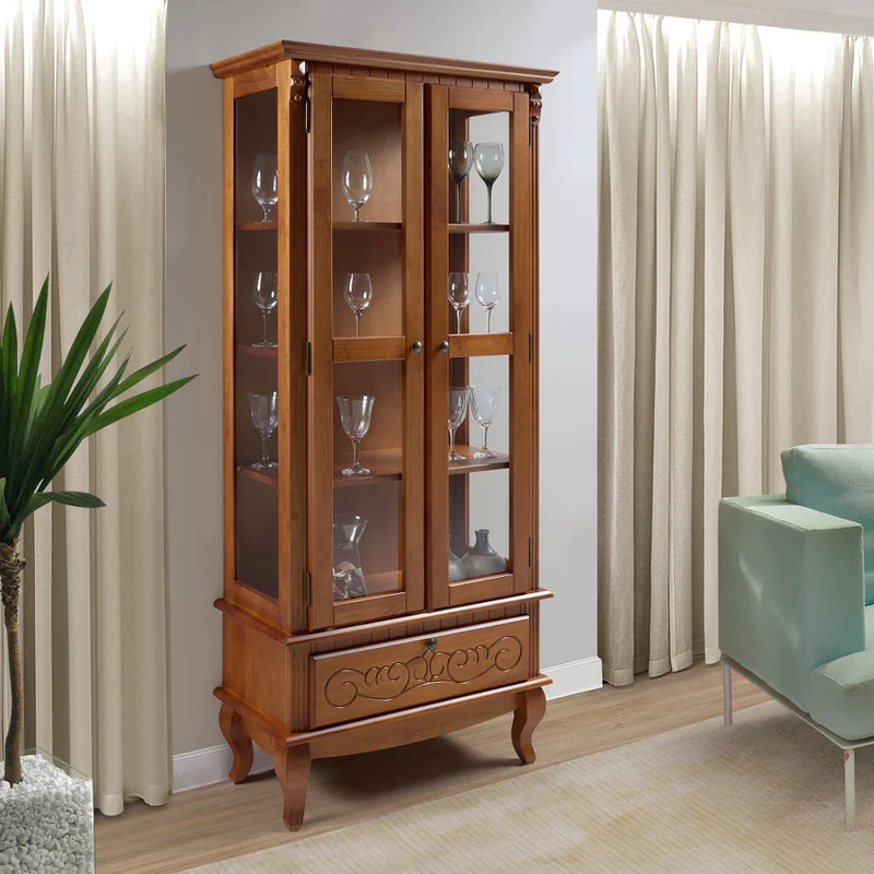 Cristaleira 2 Portasem Madeira Maciça de Taeda - Ninho Móveis