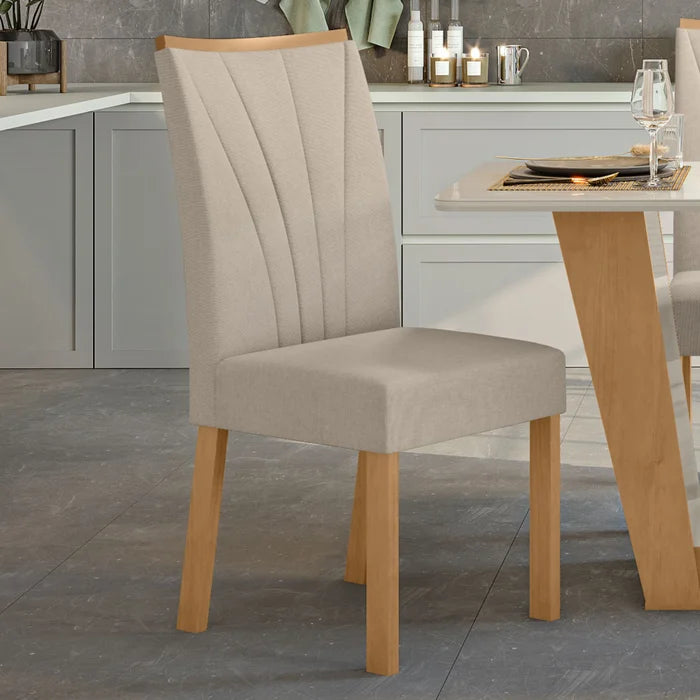 Conjunto 6 Cadeiras Estofadas em Linho Premium - Ninho Móveis