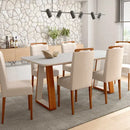 Conjunto 6 Cadeiras Estofadas em Linho Madeira maciça - Ninho Móveis