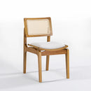 Cadeira de Madeira Maciça com Telinha Natural Estofada - Ninho Móveis