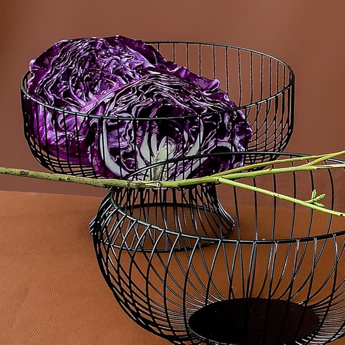 Fruteira Metal Preto com Pé - Ninho Móveis