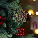 10 Flocos de Neve Dourado Grandes com Glitter - Ninho Móveis