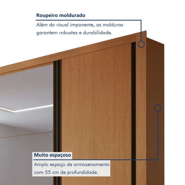 Guarda Roupa Casal Premium 4 Portas 4 Gavetas - Ninho Móveis