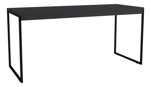 Mesa De Escritório Escrivaninha Preta Madeirado - Ninho Móveis