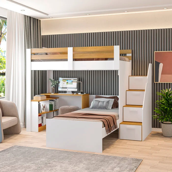 Beliche Comfort Solteiro Adulto com Escrivaninha - Ninho Móveis