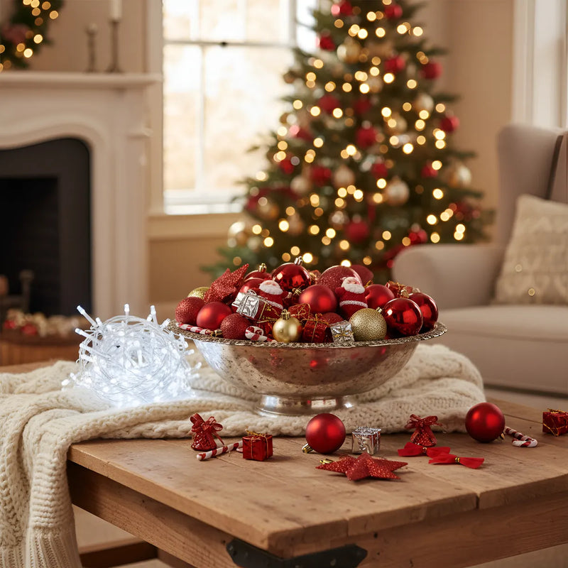 Kit 140 Enfeites Pendentes Árvore Natal - Ninho Móveis