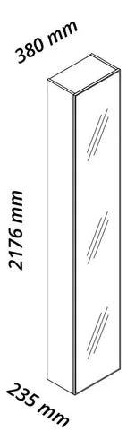 Cristaleira 1 Porta Com Espelho e Led - Ninho Móveis