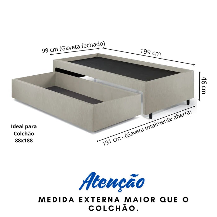 Base para Cama de Solteiro com Gaveta - Ninho Móveis