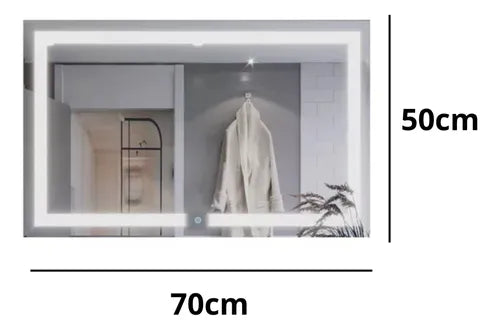 Espelho Retangular com LED Touch Screen - Ninho Móveis