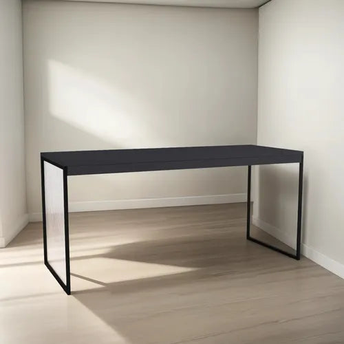 Mesa De Escritório Escrivaninha Preta Madeirado - Ninho Móveis