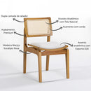 Cadeira de Madeira Maciça com Telinha Natural Estofada - Ninho Móveis