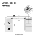 Penteadeira 3 Gavetas Tampo em Vidro - Ninho Móveis