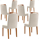 Conjunto 6 Cadeiras Estofadas em Linho Madeira maciça - Ninho Móveis