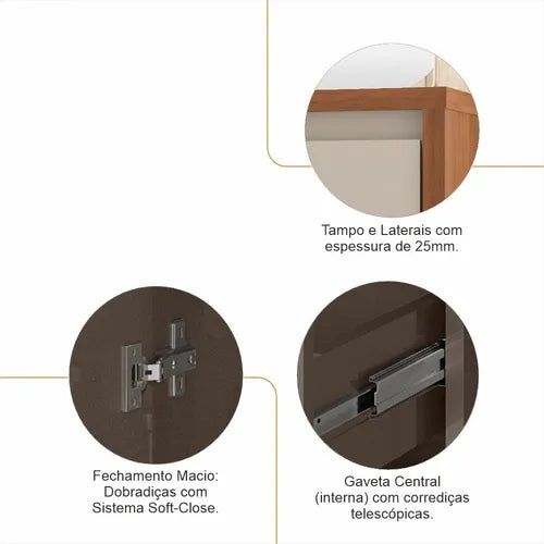 Buffet 3 Portas 160cm- Ninho Móveis