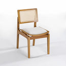 Cadeira de Madeira Maciça com Telinha Natural Estofada - Ninho Móveis