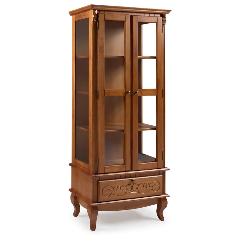 Cristaleira 2 Portasem Madeira Maciça de Taeda - Ninho Móveis