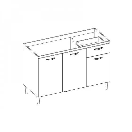 Balcão para Pia 3 Portas 1 Gaveta - Ninho Móveis