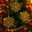 10 Flocos de Neve Dourado Grandes com Glitter - Ninho Móveis