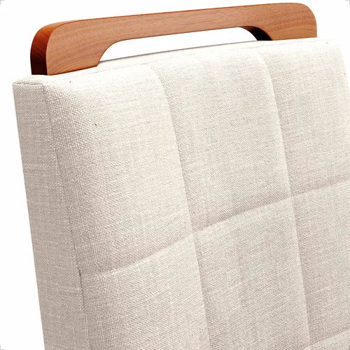 Conjunto 6 Cadeiras Estofadas em Linho Madeira maciça - Ninho Móveis