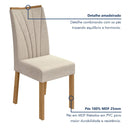 Conjunto 6 Cadeiras Estofadas em Linho Premium - Ninho Móveis