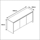 Buffet 3 Portas 160cm- Ninho Móveis
