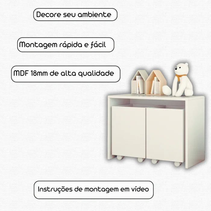 Organizador de Brinquedos 2 Caixas - Ninho Móveis