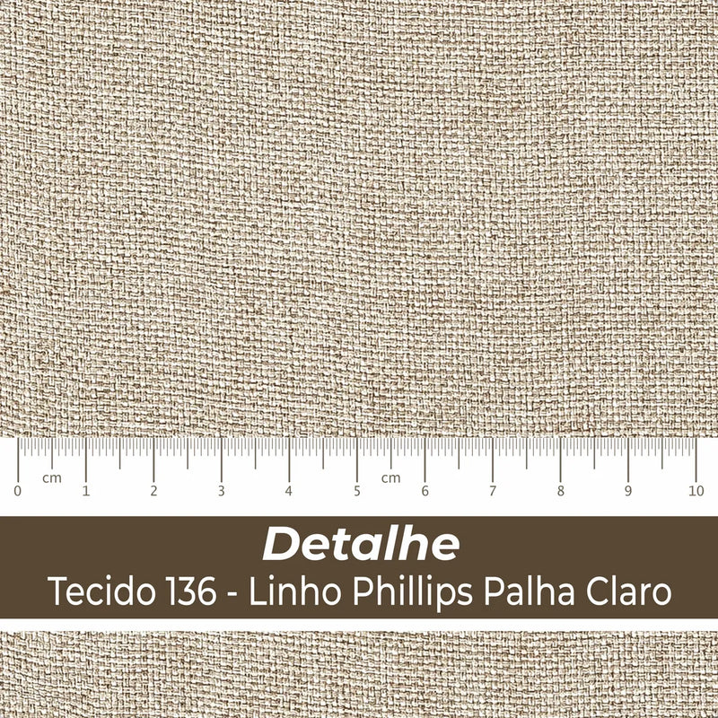 Conjunto 6 Cadeiras Estofadas em Linho Madeira maciça - Ninho Móveis