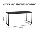 Mesa De Escritório Escrivaninha Preta Madeirado - Ninho Móveis