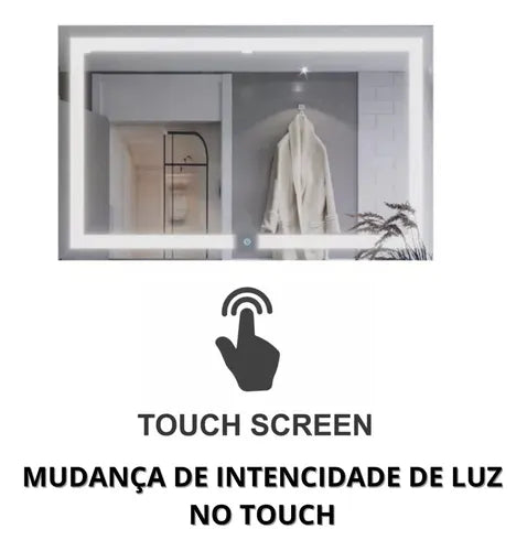 Espelho Retangular com LED Touch Screen - Ninho Móveis