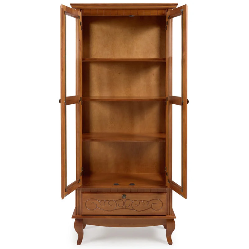 Cristaleira 2 Portasem Madeira Maciça de Taeda - Ninho Móveis