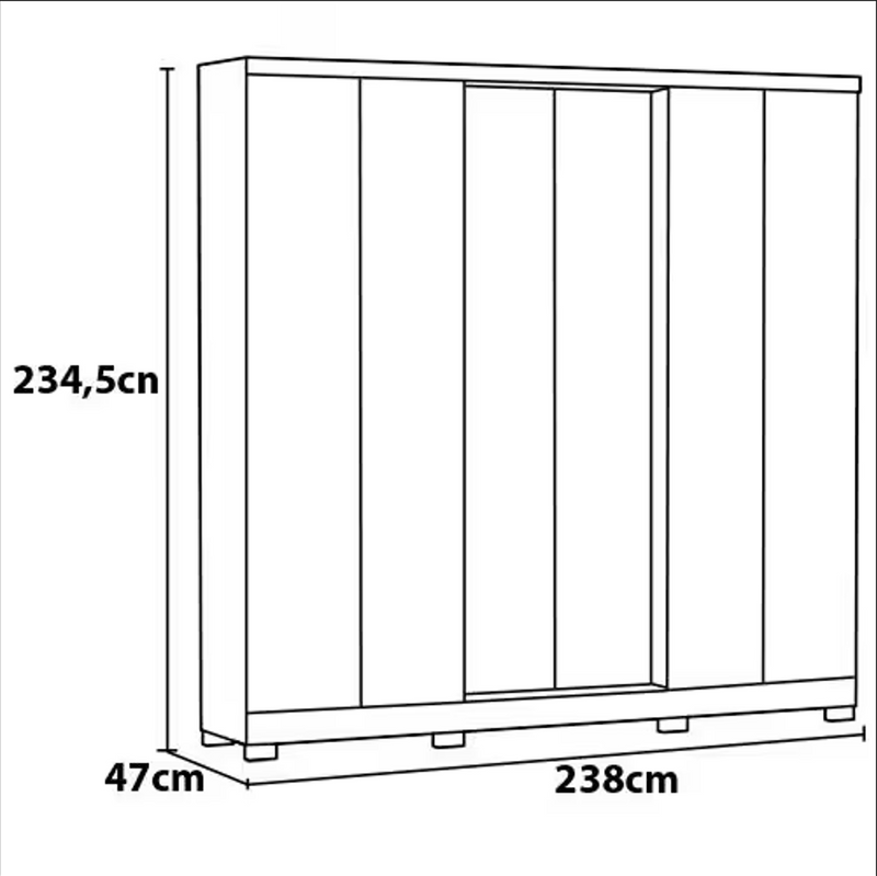Guarda Roupa Casal Napoli 6 Portas - Ninho Móveis
