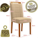 Conjunto 6 Cadeiras Estofadas em Linho Madeira maciça - Ninho Móveis