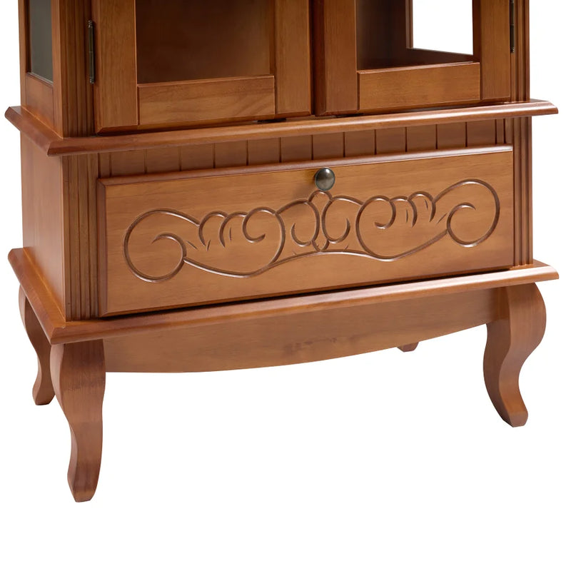 Cristaleira 2 Portasem Madeira Maciça de Taeda - Ninho Móveis