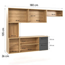 Armário de Cozinha Com 7 Portas E 2 Gavetas Compacta - Ninho Móveis