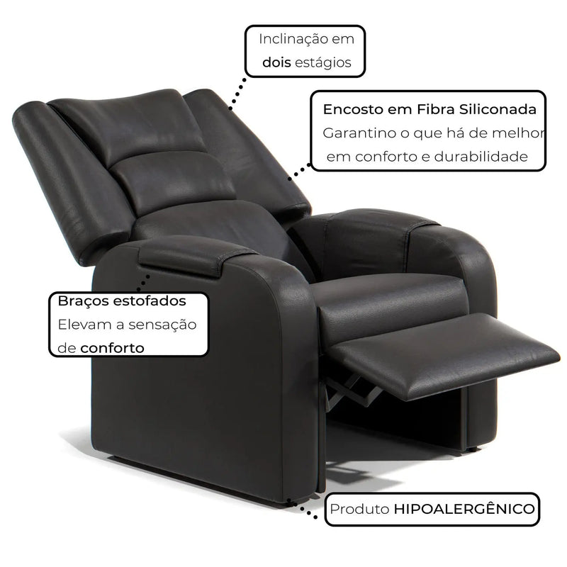 Poltrona do Papai em Couro - Ninho Móveis