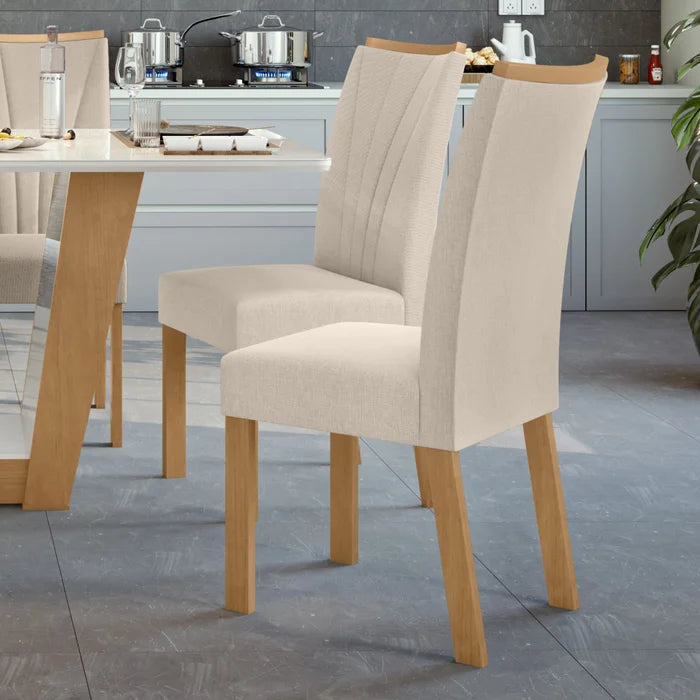 Conjunto 6 Cadeiras Estofadas em Linho Premium - Ninho Móveis