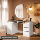 Penteadeira 3 Gavetas Tampo em Vidro - Ninho Móveis