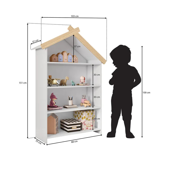 Estante Infantil Casinha 4 Prateleiras - Ninho Móveis