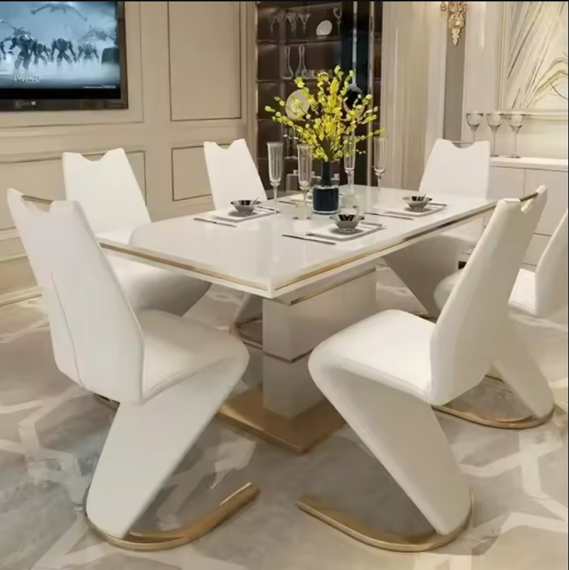 Conjunto Mesa de Jantar Mármore - Ninho Móveis